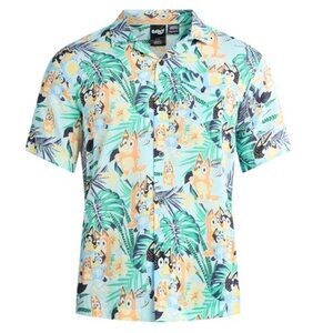 NEW Men's Bluey Button Up Medium (38/40) Short Sleeve Shirt